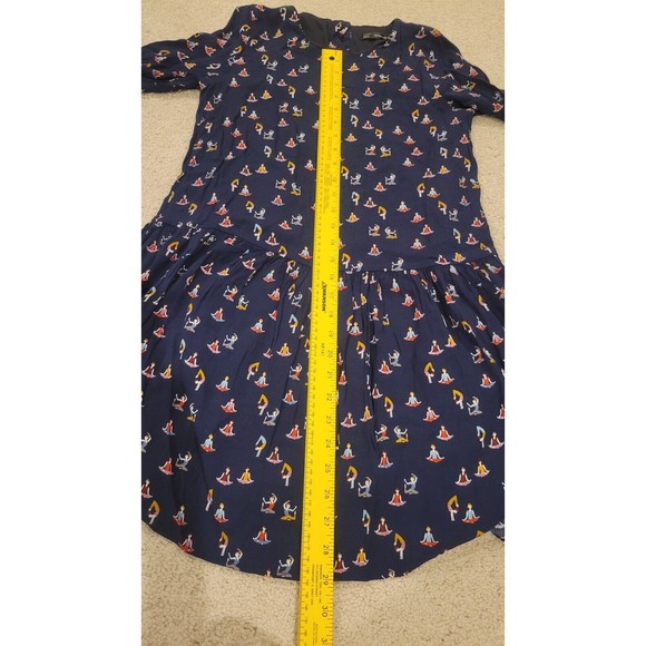 Zara Trafaluc Yoga Pose novelty print Long Sleeve Mini Dress Small - Picture 8 of 8